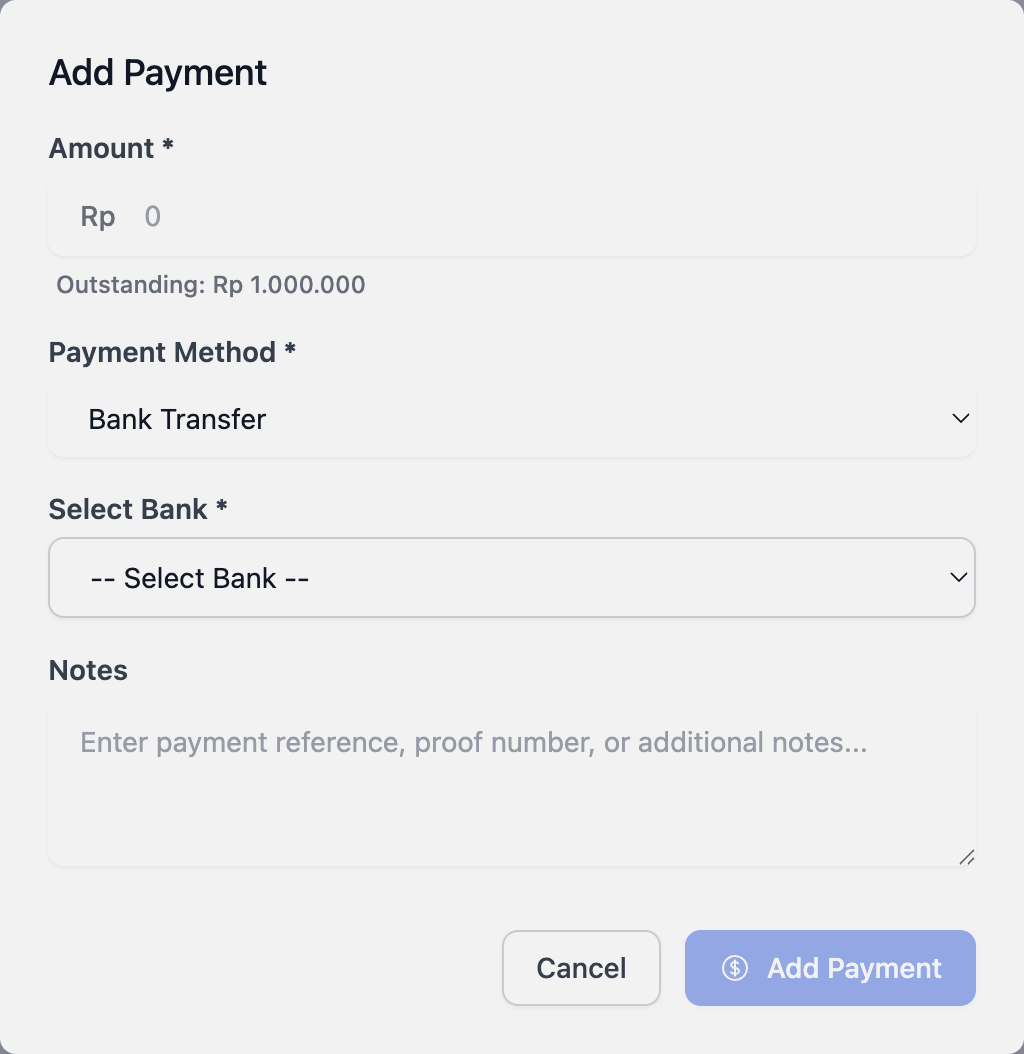 Payment Modal Layanan Dokumen Perjalanan